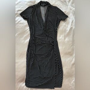 Norma Kamali Black and White Polka Dot Midi Dress